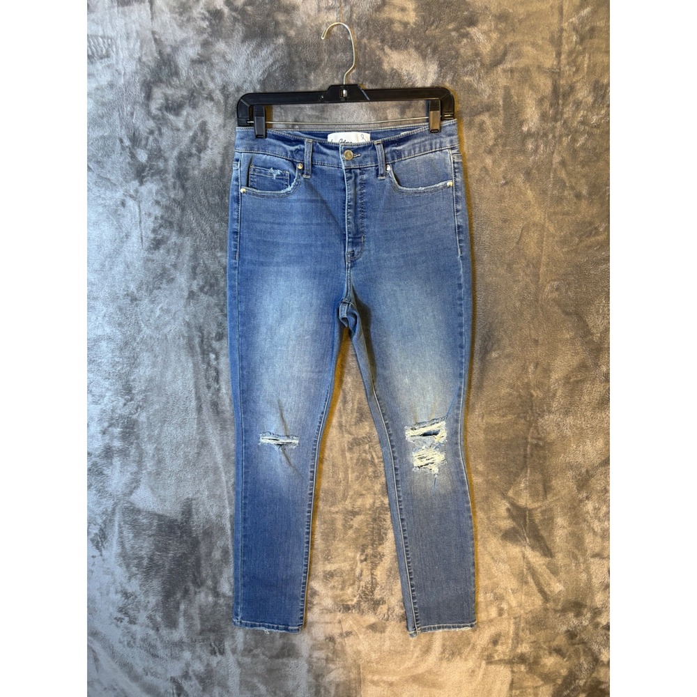 Sam Edelman Women High Rise Distressed Skinny Jeans Medium Wash Blue Size 29